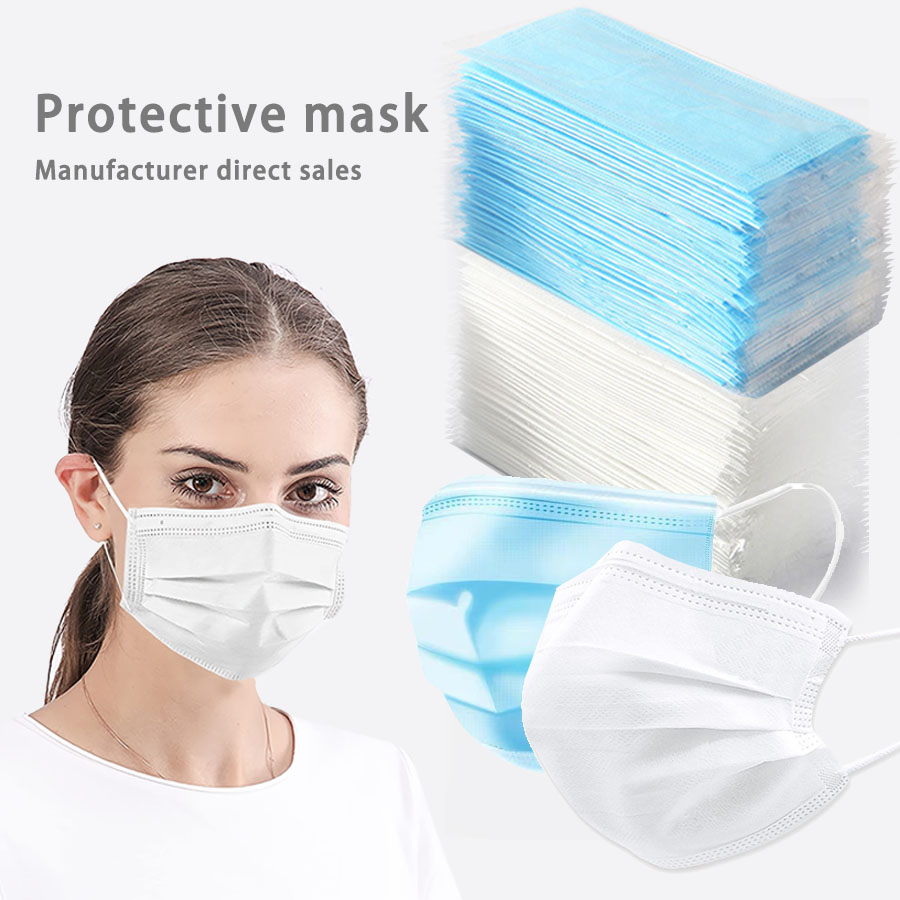 Disposable Mask Blue - 50/100 pces máscara descartável para rosto