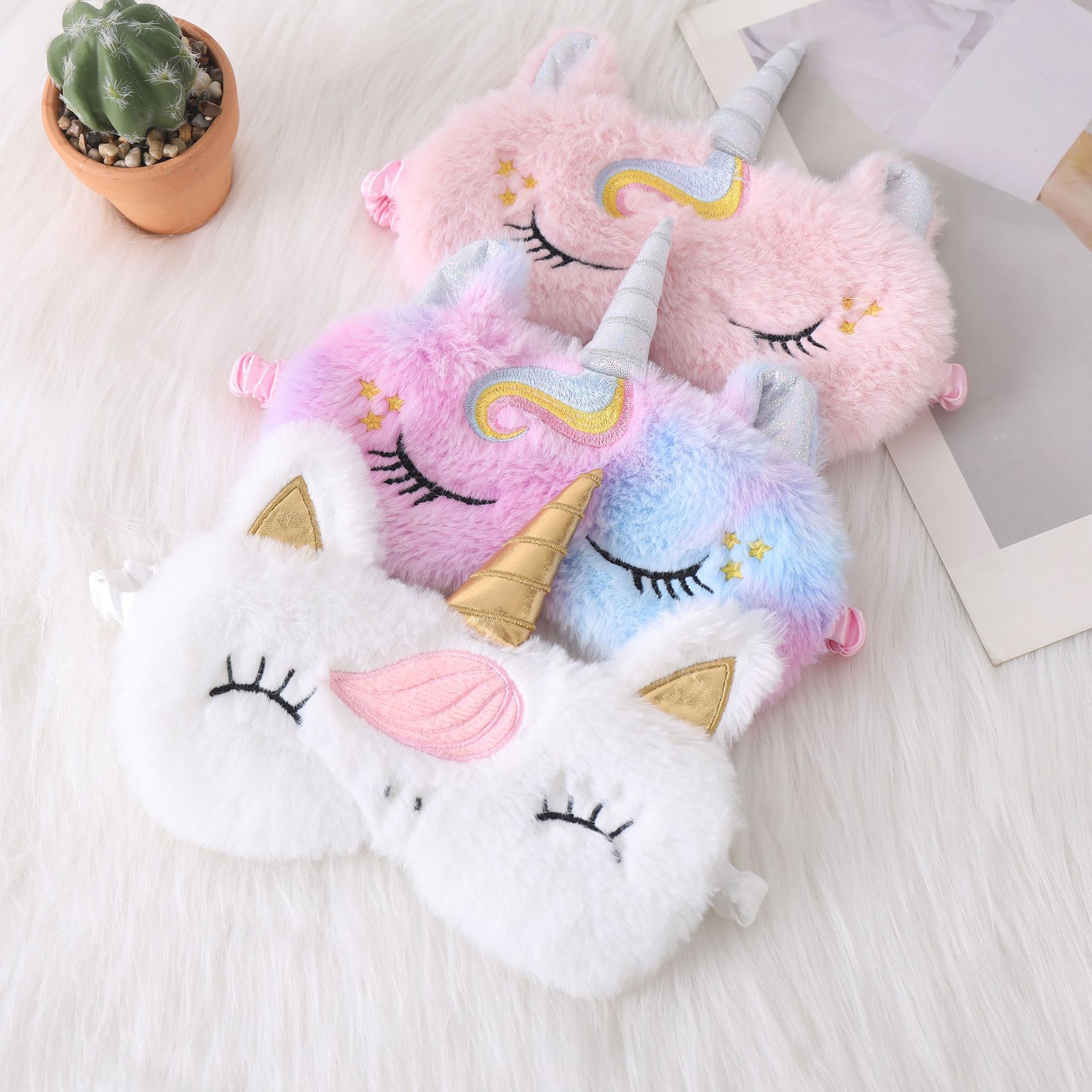 Soft Plush Sleeping Mask para  - Kids Face Mask avaliação e preço