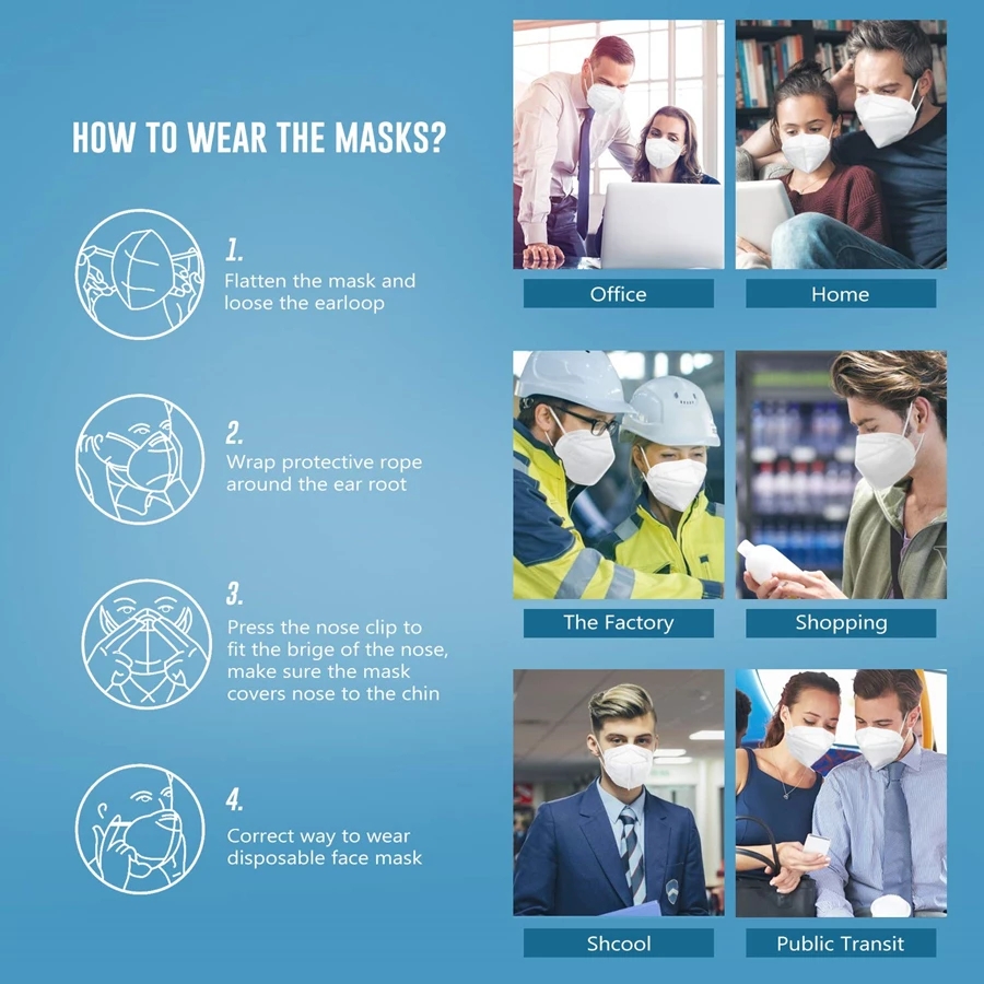 10-200 peças mascarillas fpp2  - Disposable Surgical Mask avaliação e preço