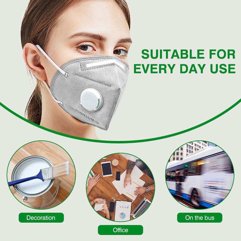 Máscaras POWECOM KN95 com Carv - Cloth Face Mask Washable avaliação e preço